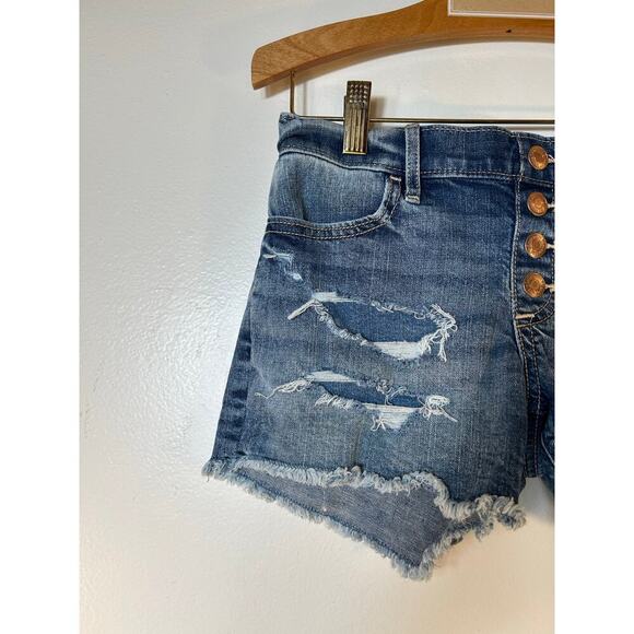 ABERCROMBIE KIDS Girl’s Mid-Rise Pull On Distressed Jean Shorts / Size: 11-12 - Picture 4 of 9